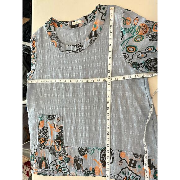 MADE IN ITALY Linen lagenlook artsy top Womans Large - Picture 7 of 7